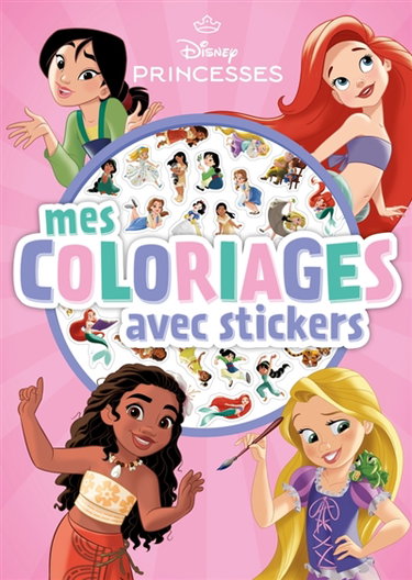 Couverture de DISNEY PRINCESSES : Mes Coloriages avec stickers : Petites Princesses