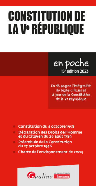 Couverture de Constitution de la Ve République : en 48 pages l'intégralité du texte officiel et à jour de la Constitution de la Ve République : 2023 par Collectif