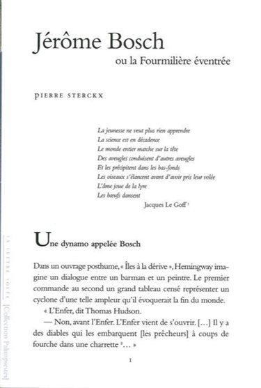 Couverture de Jérôme Bosch ou La fourmilière éventrée