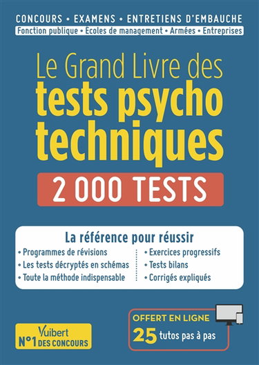 Couverture de Le grand livre des tests psychotechniques : 2.000 tests