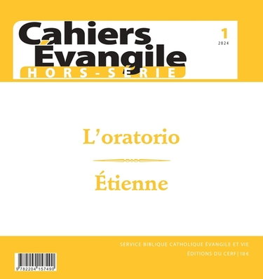 Couverture de Cahiers Evangile, hors-série, n° 1. L'oratorio