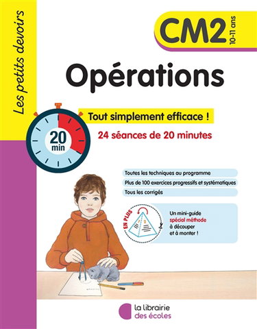 Couverture de Opérations CM2, 10-11 ans : 24 séances de 20 minutes