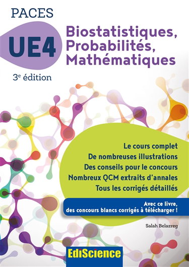 Couverture de Biostatistiques, probabilités, mathématiques UE4 PACES