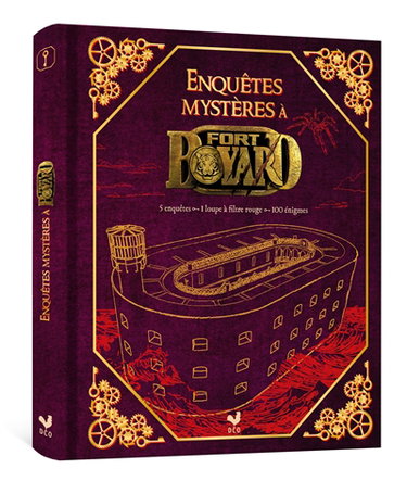 Couverture de Enquête mystère. Enquêtes mystères à Fort Boyard : 5 enquêtes, 1 loupe à filtre rouge, 100 énigmes