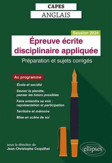 Couverture de Epreuve écrite disciplinaire appliquée, Capes anglais : préparation et sujets corrigés, session 2024