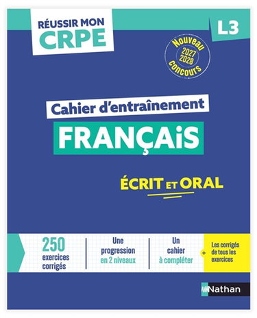 Couverture de Français : cahier d'entraînement L3 : nouveau concours 2027-2028