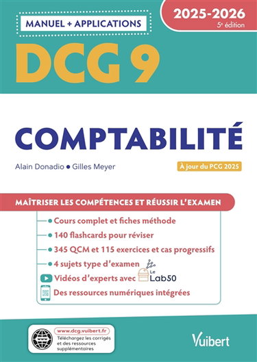 Couverture de DCG 9, comptabilité : manuel + applications : 2025-2026