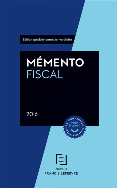 Couverture de Mémento fiscal 2016 par Editions Francis Lefebvre