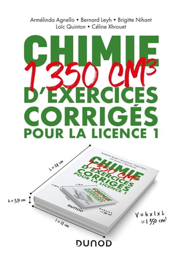 Couverture de Chimie : 1.350 cm3 d'exercices corrigés pour la licence 1
