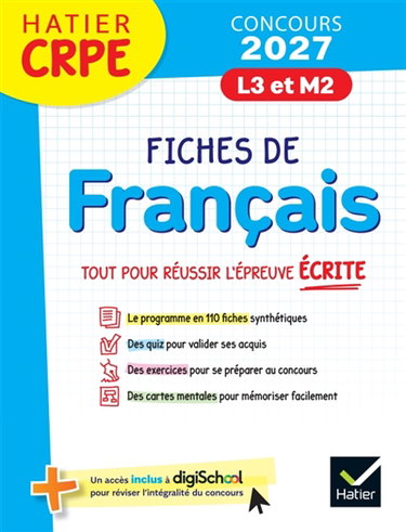 Couverture de Français : épreuve écrite d'admissibilité : CRPE concours 2027 L3, M2