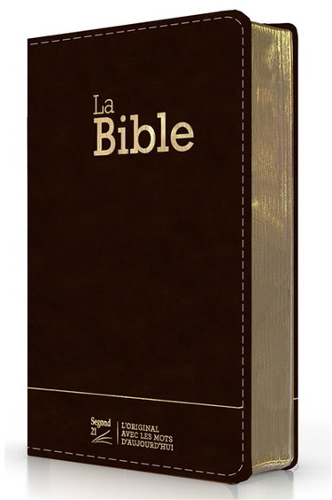 Couverture de La Bible : Segond 21 : compacte, couverture semi-rigide cuir anthracite, avec tranches dorées par Société biblique de Genève