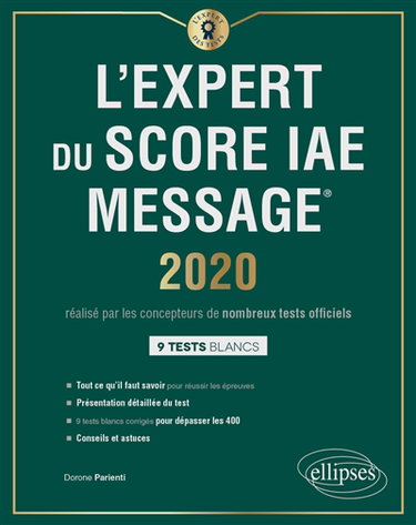 Couverture de L'expert du Score IAE Message : 2020 : 9 tests blancs