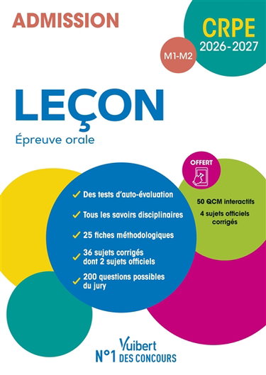 Couverture de Leçon, épreuve orale : admission M1, M2 : CRPE 2026-2027