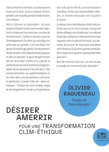 Couverture de Désirer amerrir : pour une transformation clim-éthique