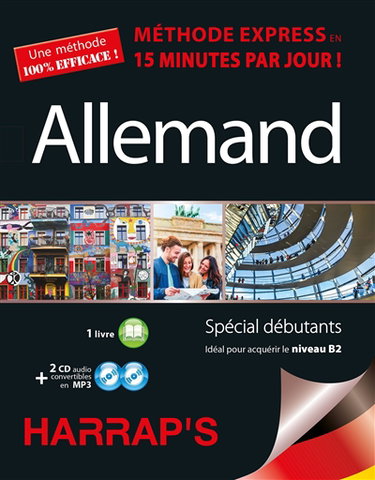 Couverture de Allemand : méthode express en 15 minutes par jour ! : spécial débutants, idéal pour acquérir le niveau B2