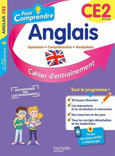 Couverture de Pour comprendre, anglais CE2, 8-9 ans : expression, compréhension, vocabulaire : cahier d'entraînement