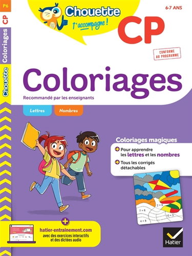 Couverture de Coloriages pour apprendre les lettres et les nombres, CP, 6-7 ans : conforme au programme