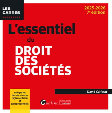 Couverture de L'essentiel du droit des sociétés : 2025-2026