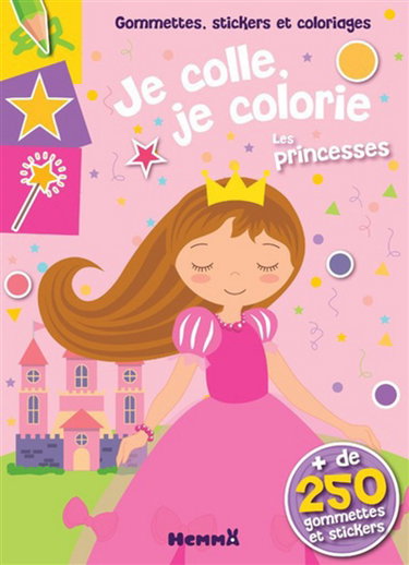 Couverture de Les princesses : je colle, je colorie par Adèle Constant