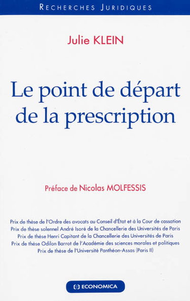 Couverture de Le point de départ de la prescription par Julie Klein
