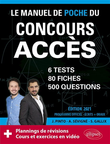 Couverture de Le manuel de poche du concours Accès : 6 tests, 80 fiches, 500 questions