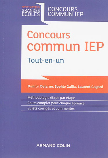 Couverture de Concours commun IEP : tout-en-un par Dimitri Delarue