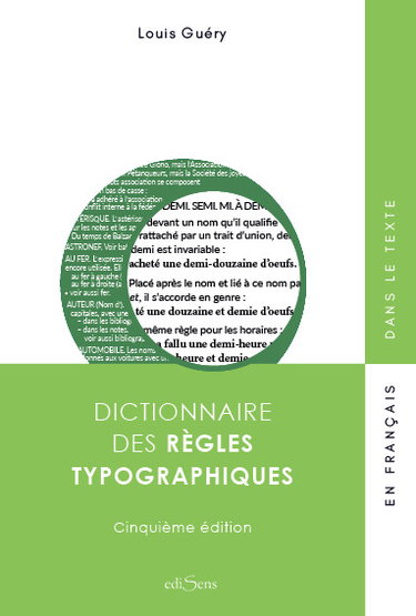 Couverture de Dictionnaire des règles typographiques par Louis Guéry