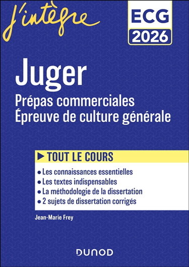 Couverture de Juger : prépas commerciales, épreuve de culture générale : ECG, ECT 2026