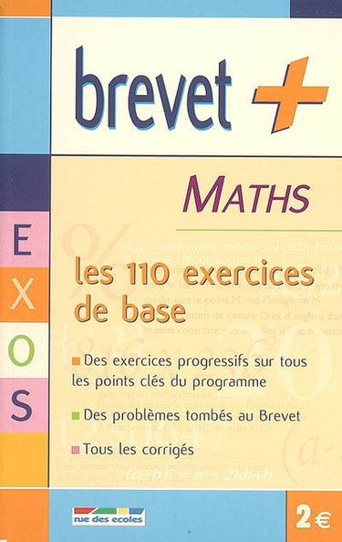 Couverture de Maths : les 110 exercices de base