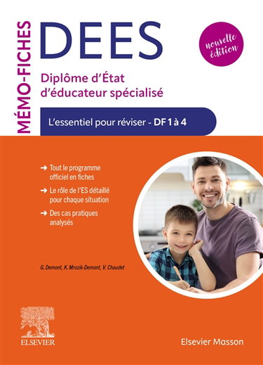 Couverture de Mémo-fiches DEES : diplôme d'Etat d'éducateur spécialisé : l'essentiel pour réviser, DF 1 à 4