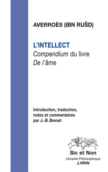 Couverture de L'intellect : compendium du livre De l'âme