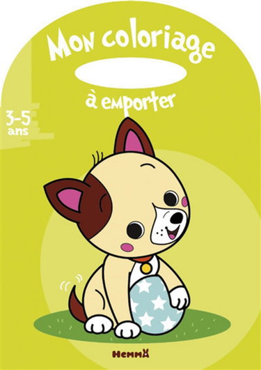 Couverture de Mon coloriage à emporter : 3-5 ans : chien et balle