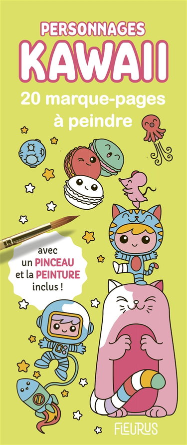 Couverture de Personnages kawaii : 20 marque-pages à peindre
