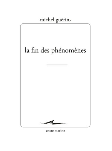 Couverture de La fin des phénomènes