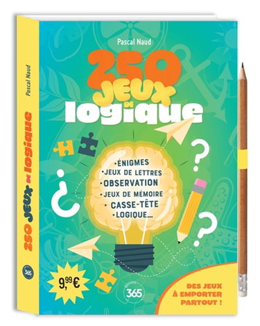 Couverture de 250 jeux de logique : des jeux à emporter partout !