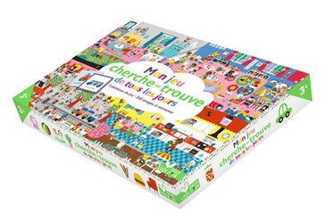 Couverture de Mon jeu cherche et trouve de tous les jours : 2 plateaux de jeux, 240 images à retrouver