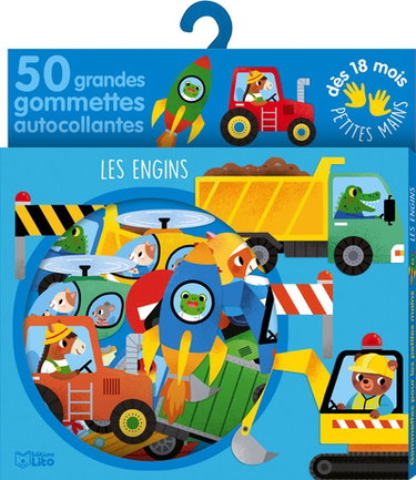 Couverture de Les engins : 50 grandes gommettes autocollantes