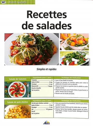 Couverture de Recettes de salades : simples et rapides