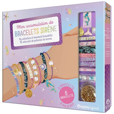 Couverture de Mon accumulation de bracelets sirène : 8 bracelets. My collection of mermaid bracelets : 8 bracelets. Mi coleccion de pulseras de sirena : 8 pulseras