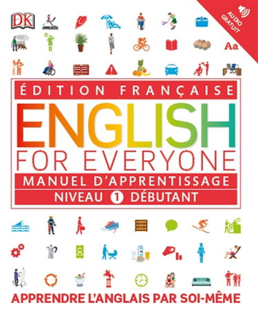 Couverture de English for everyone, niveau 1 débutant : manuel d'apprentissage