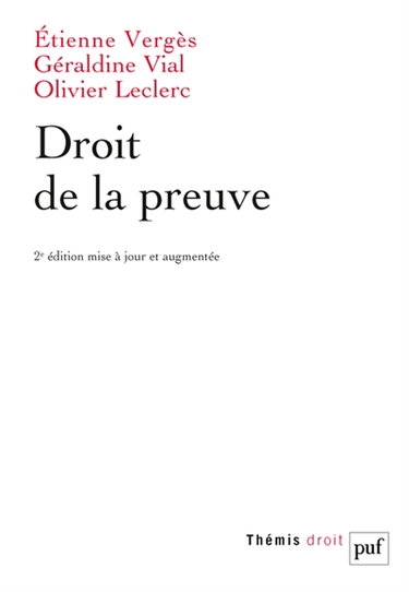 Couverture de Droit de la preuve