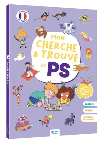 Couverture de Mon cherche et trouve de PS : tout le programme de petite section ! : lecture, maths, explorer le monde