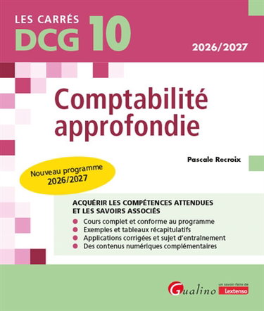 Couverture de Comptabilité approfondie, DCG 10 : nouveau programme 2026-2027