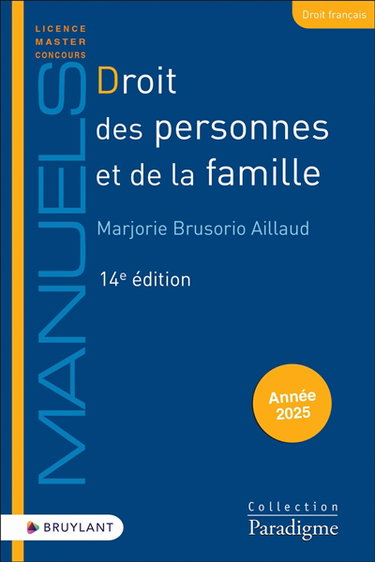 Couverture de Droit des personnes et de la famille
