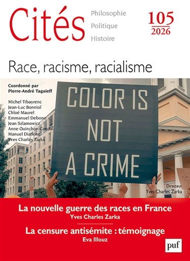 Couverture de Cités, n° 105. Race, racisme, racialisme