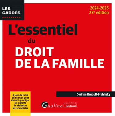 Couverture de L'essentiel du droit de la famille : 2024-2025