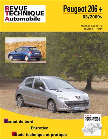 Couverture de Revue technique automobile, n° B735. Peugeot 206 + 03-2009 ess + 1.4 HDI