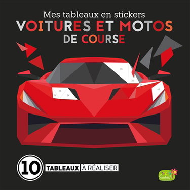 Couverture de Voitures et motos de course : 10 tableaux à réaliser
