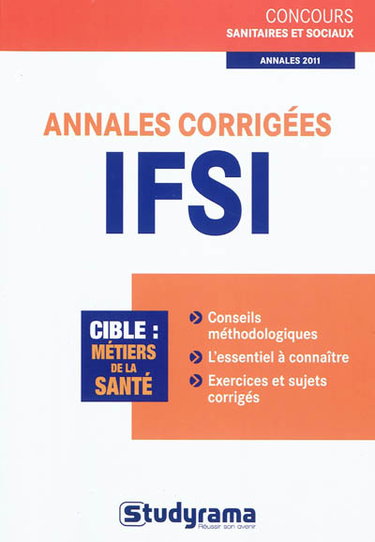 Couverture de Annales corrigées IFSI