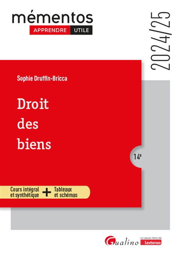 Couverture de Droit des biens : cours intégral et synthétique + tableaux et schémas : 2024-2025
